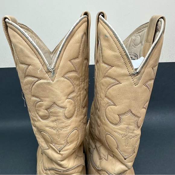 El Patron Don Julio Alligator Print Cowboy Boots Tan Beige Size Mens 27.5 US 8.5 - Picture 6 of 12